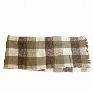 Plaid Brown and Cream Scarf Acrylic Scarf